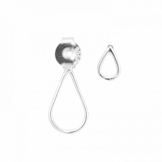 Simple Double Hollow Waterdrop Solid 925 Sterling Silver Dangling Earrings