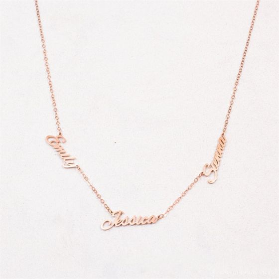 Fashion 2-4 Names Letters 925 Sterling Silver Necklace