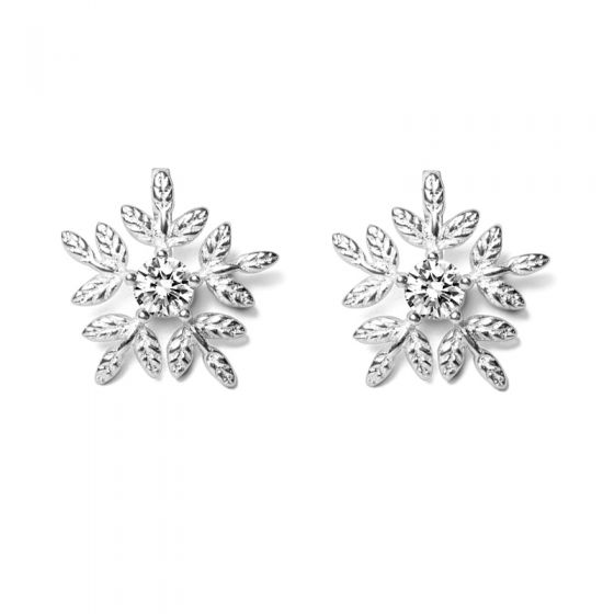 Boucles d'oreilles de Noël en argent Sterling CZ Five Snowflake Fashion 925