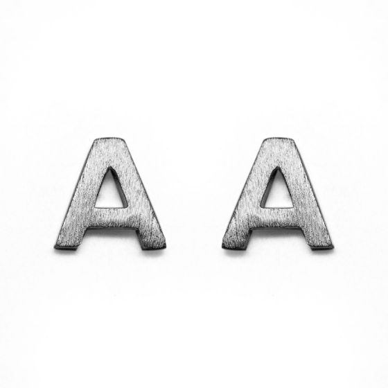 Simple Initial Capital Letters 925 Sterling Silver Studs Earrings