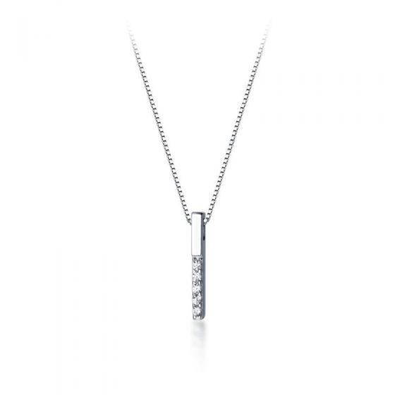 Простой CZ Stick 925 ожерелье из стерлингового серебра