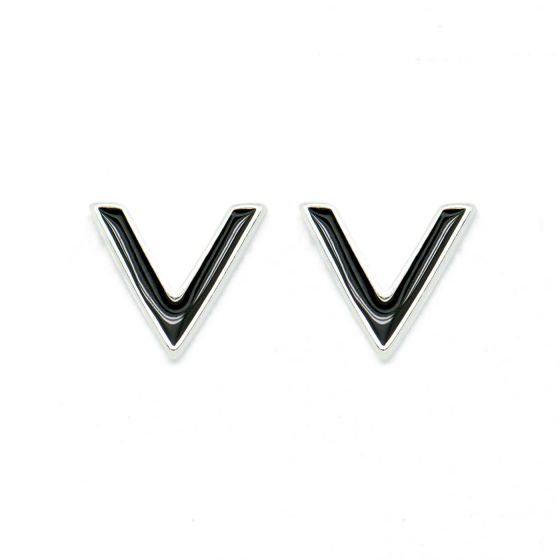 Moda letra V 925 Sterling Silver Stud Earrings