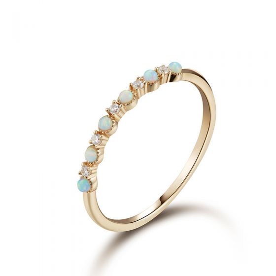Fashion Created Opal White CZ 925 Sterling Silver Ring