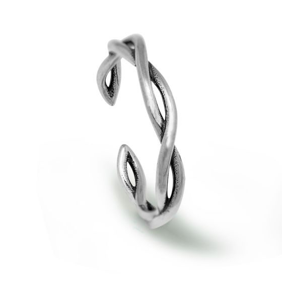 Кольцо из стерлингового серебра с двойным твистом