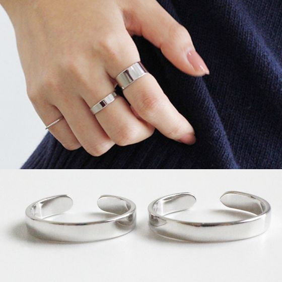 Smooth Adjustable 925 Sterling Silver Ring