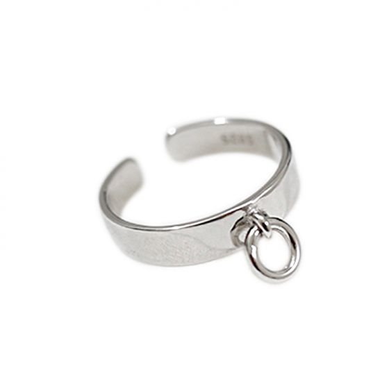 Simple Geometric Chic Circle 925 Sterling Silver Adjustable Ring