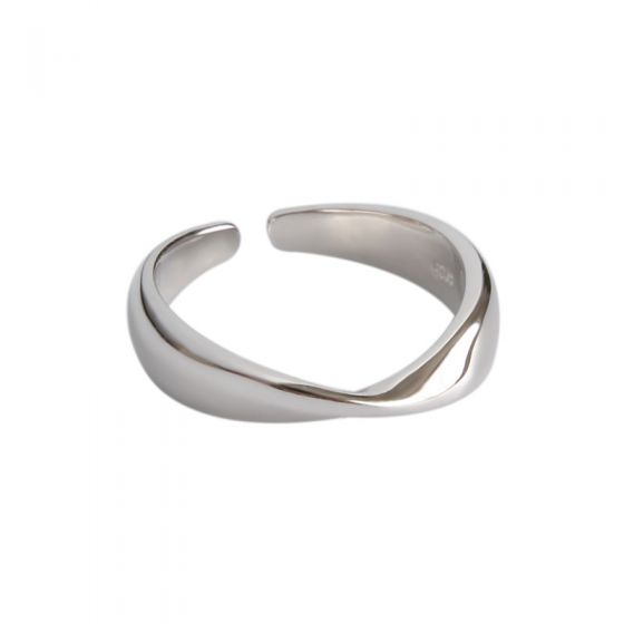 Простые витые искажения 925 Sterling Adjustable Ring