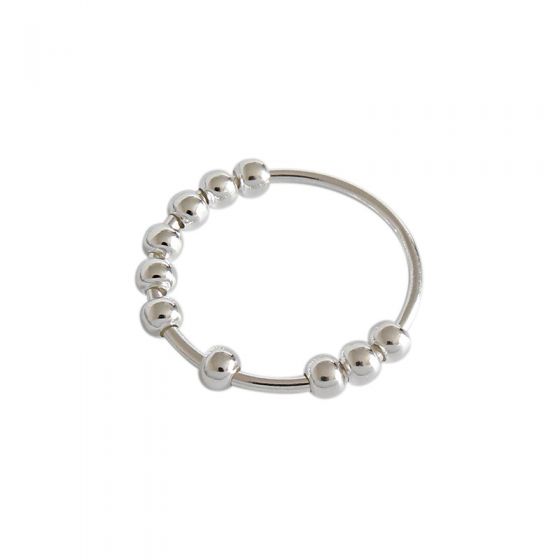 Perlas simples 925 anillo de plata esterlina