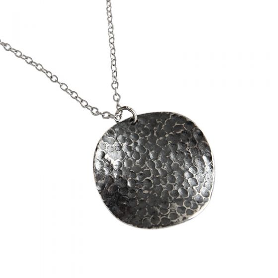 Ретро вогнутое выпуклое круглое ожерелье из стерлингового серебра 925 пробы