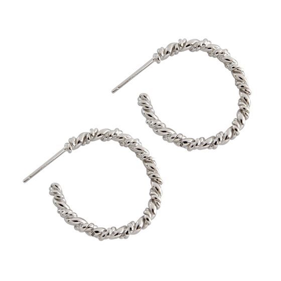 Модные серьги-кольца из стерлингового серебра 925 пробы