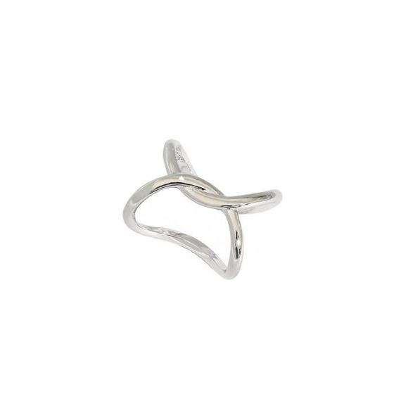 Minimalism X Shape 925 Sterling Silver Non-Pierced Earring (Single)