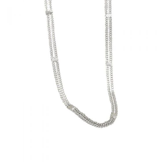 Ожерелье-чокер с двухслойной цепочкой из стерлингового серебра 925 пробы