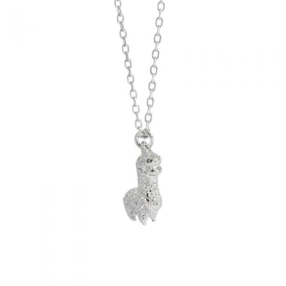 Cute Mini Alpaca Animal 925 Sterling Silver Necklace