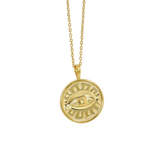 Ожерелье Fashion Eye Round Tag из стерлингового серебра 925 пробы