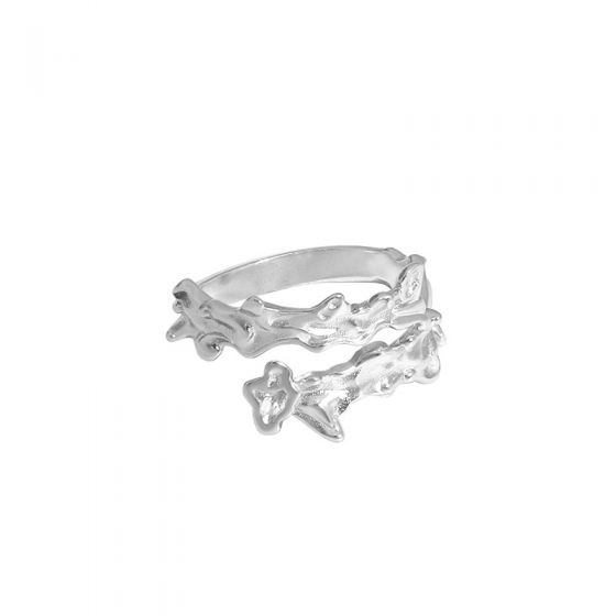 Irregular Cross Fashion 925 Sterling Silver Adjustable Ring