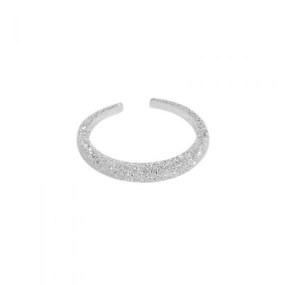 Простое регулируемое кольцо из серебра 925 пробы с блестящей блестящей рекой