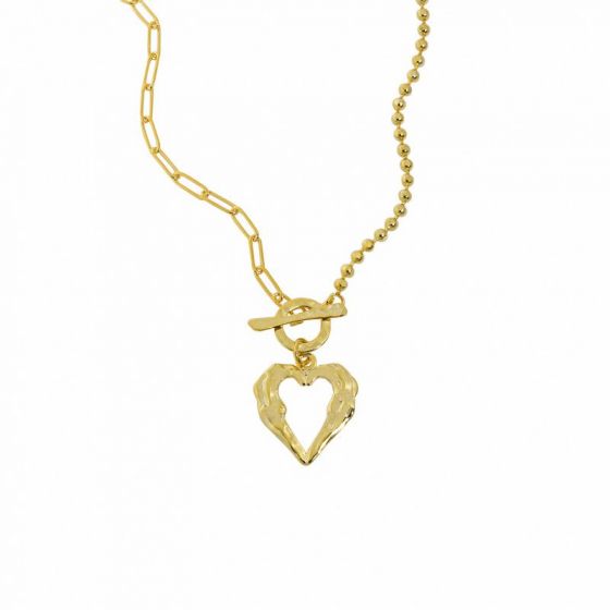 Office OT Irregular Heart 925 Sterling Silver Necklace