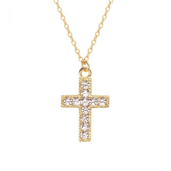 Fashion CZ Cross 925 Sterling Silver Necklace