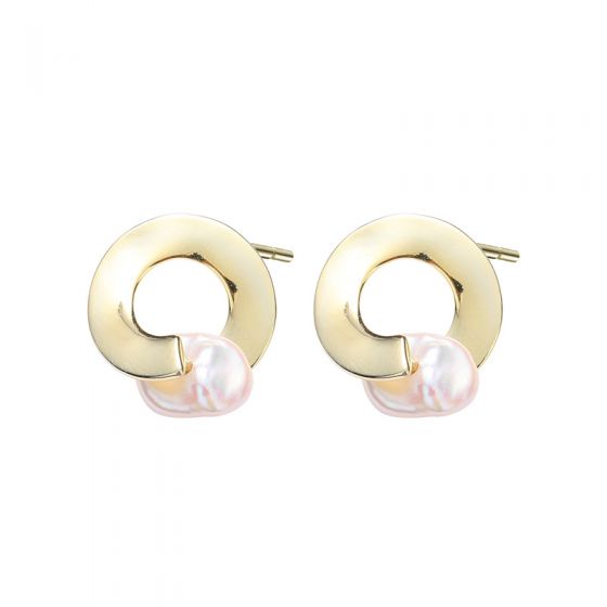 Boucles d'oreilles pendantes en argent sterling 925 avec perle naturelle irrégulière naturelle