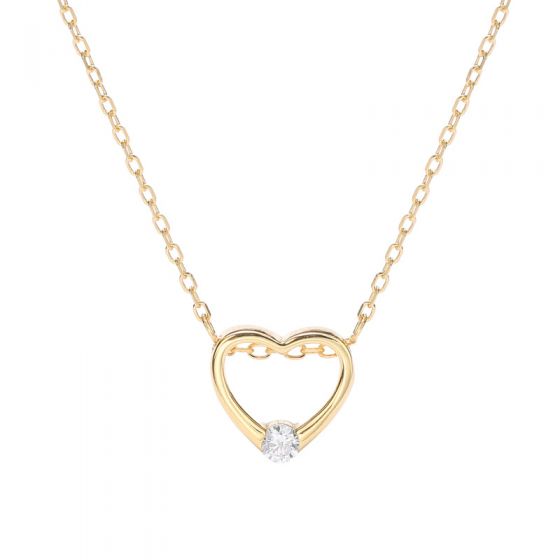 Friend's Hollow CZ Heart 925 Sterling Silver Necklace