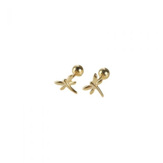 Cute Animal Mini Dragonfly 925 Sterling Silver Stud Earrings