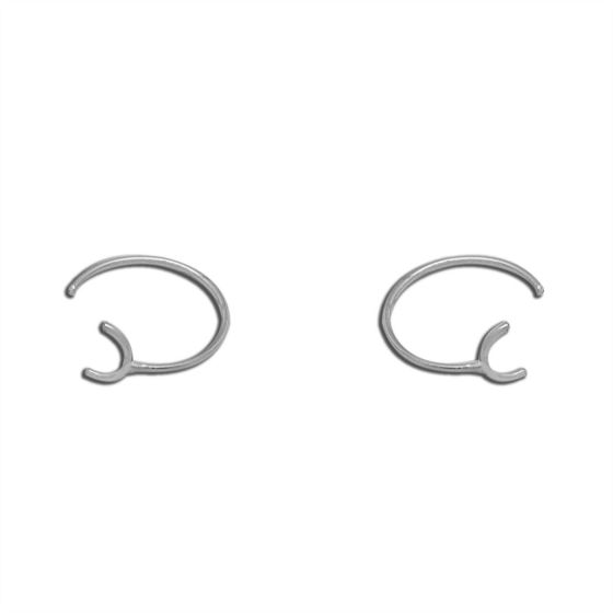 Fashion nable Simple Line Smooth 925 Sterling Silver Hoop Earrings