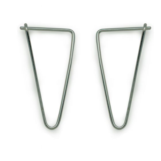 Moda simple triángulo línea 925 Sterling Silver Hoop Earrings