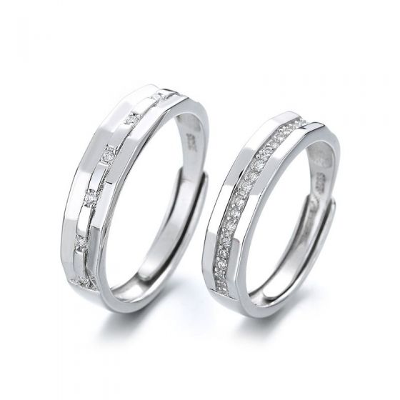 Обручальное кольцо Wedding CZ Lines из стерлингового серебра 925 пробы
