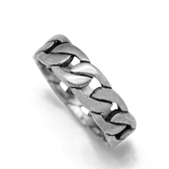 Vintage Link Chain 925 Sterling Silver Ring