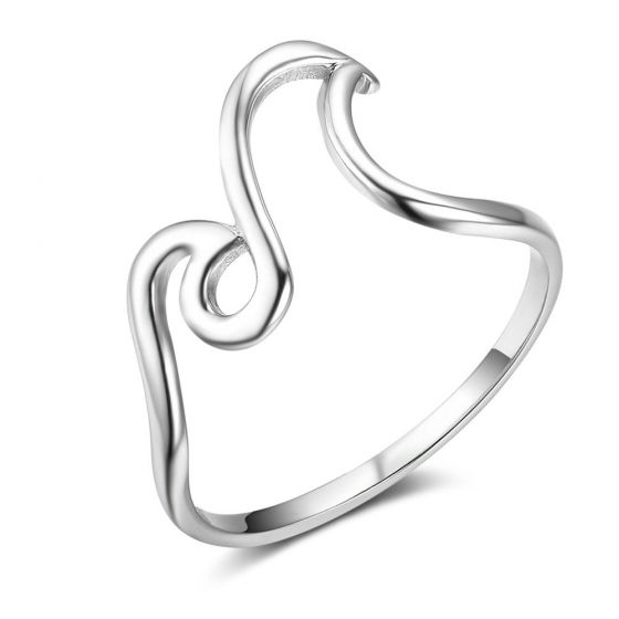 Anillo de plata 925 simples Twisted Hollow