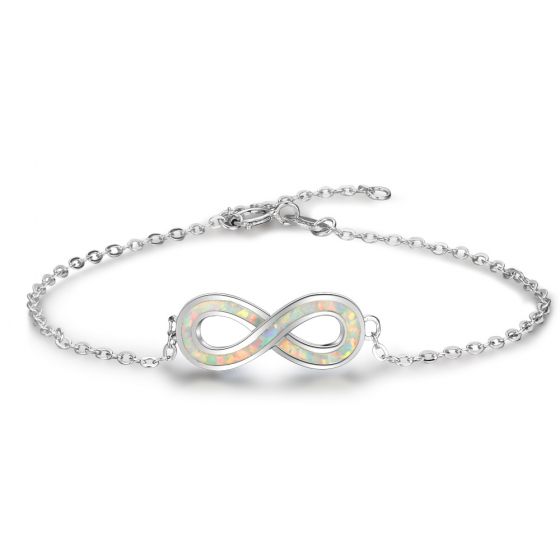 Bracelet blanc en argent opale 925 créé par Sweet Infinity