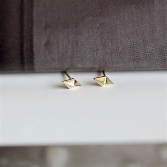 Minimalism Geometry Rhombus 925 Sterling Silver Stud Earrings