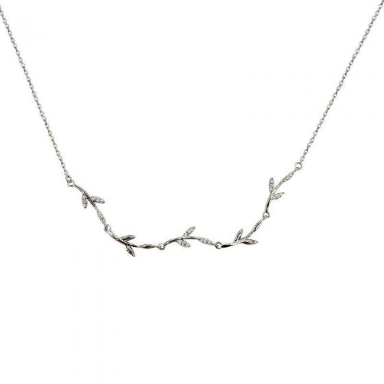 Ожерелье из листьев стерлингового серебра 925 пробы с листьями девушки