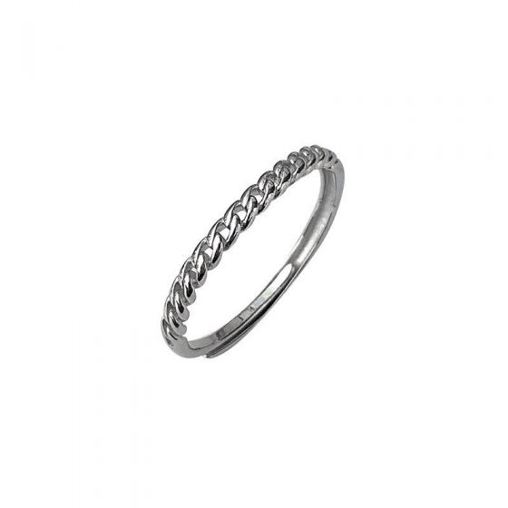 Masculine Hollow Chain 925 Sterling Silver Adjustable Ring