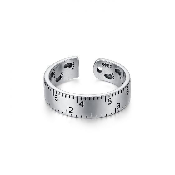 Vintage Ruler 925 Sterling Silver Adjustable Ring