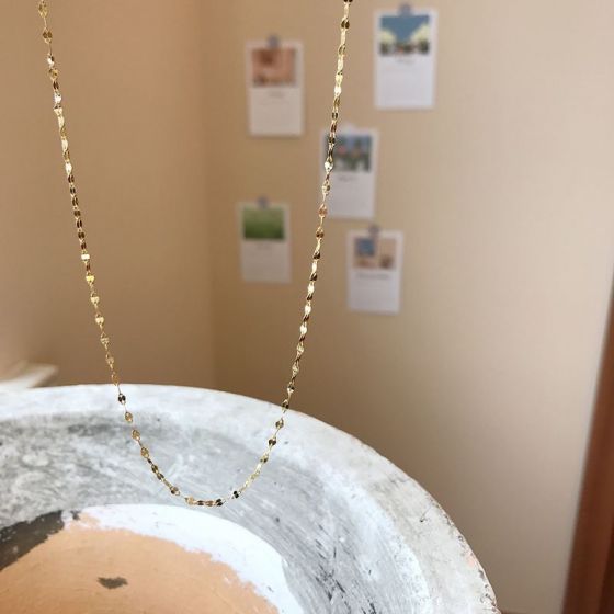 Простое золотое ожерелье из стерлингового серебра 925 пробы