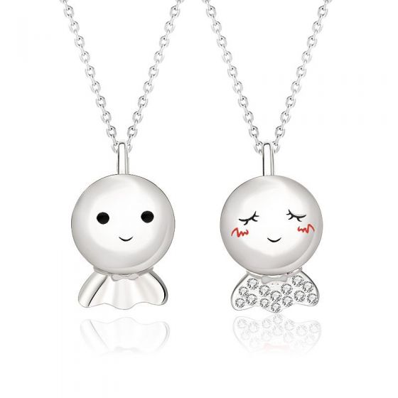 Asymmetry Sunny Dolls 925 Sterling Silver Promise Necklace