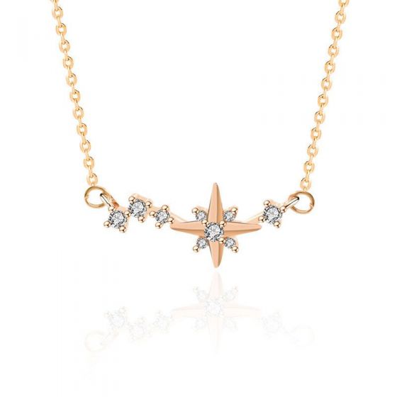 Красивое ожерелье CZ Stars Milky Way из стерлингового серебра 925 пробы