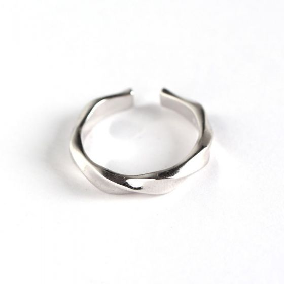 Fashion Twisted 925 Sterling Silver Adjustable Ring