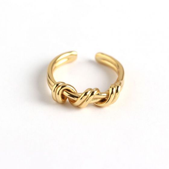 Casual Twisted Knot 925 Sterling Silver Adjustable Ring