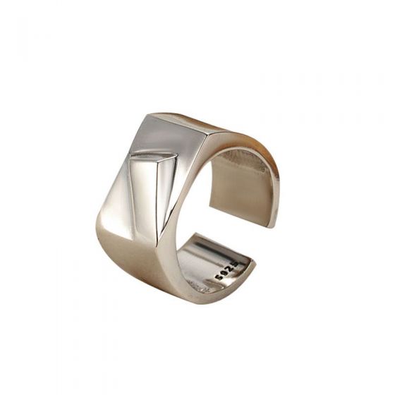 Men's Geometry 925 Sterling Silver Adjustable Ring