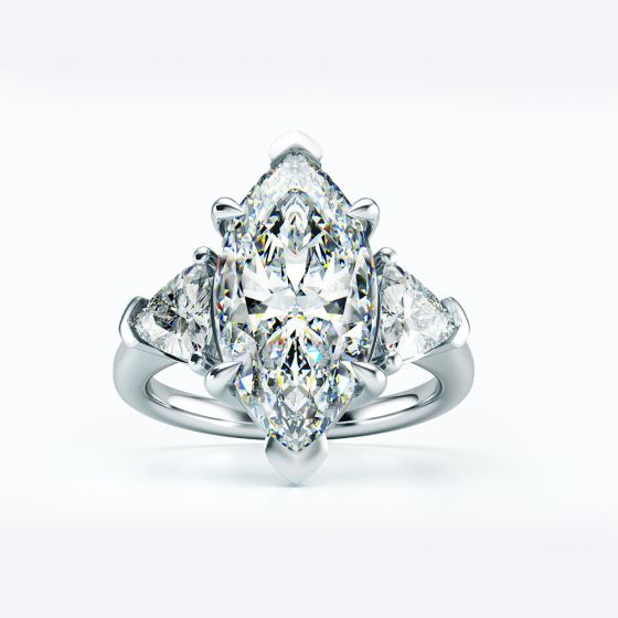 Modern Marquise creó Diamond CZ 925 anillo de plata esterlina