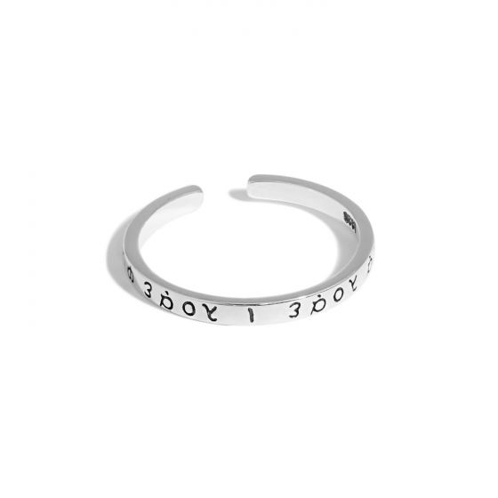 Винтажное простое регулируемое кольцо с греческим алфавитом из стерлингового серебра 925 пробы