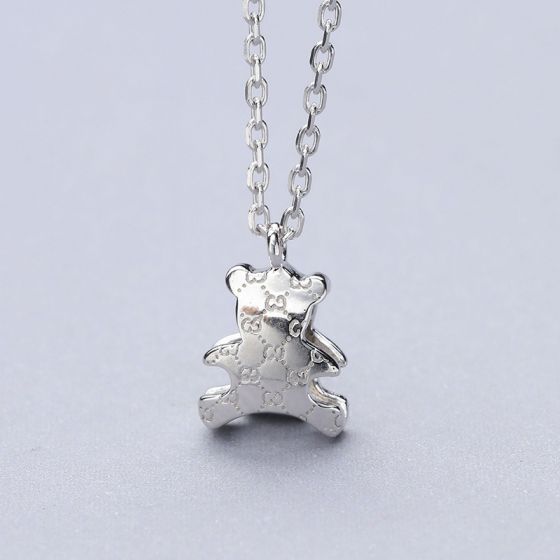 Модное Простой Симпатичный Медведь 925 Серебро Ожерелье