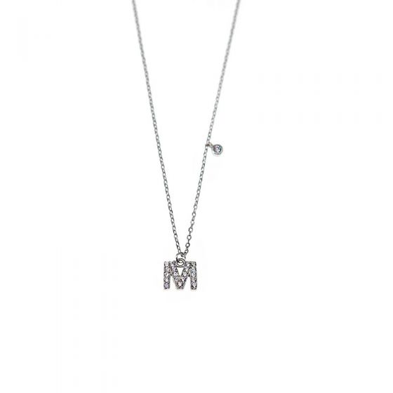 Holiday CZ 26 A-Z Initial Letters 925 Sterling Silver Necklace