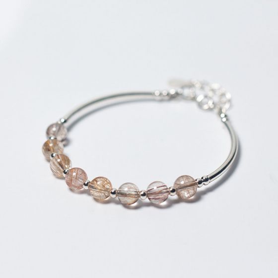 Bracelet en argent sterling 925 Ruther Quartz perle de la mode naturelle