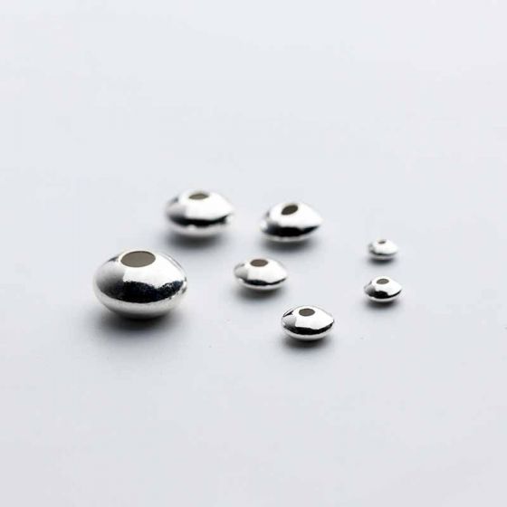 Perles plates simples Entretoise en argent Sterling DIY 925