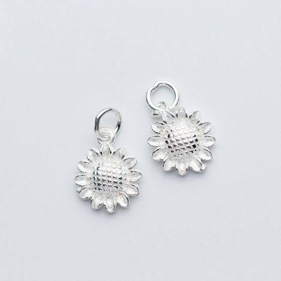 Simple Sunflower 925 Sterling Silver DIY Charm
