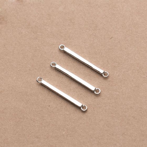Simple Square Column 925 Sterling Silver DIY Charm