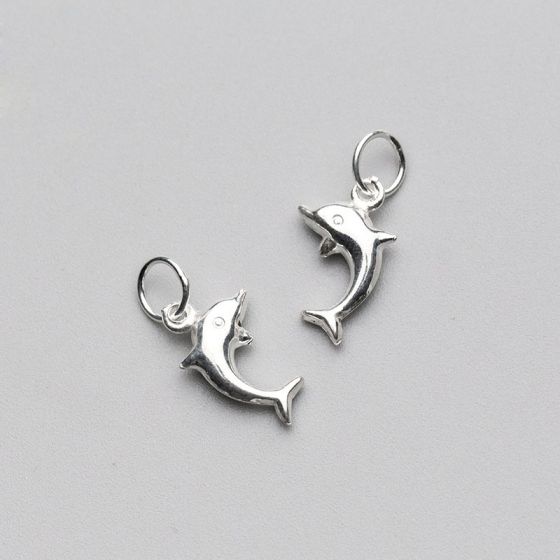 Simple Mini Dolphin 925 Sterling Silver DIY Charm
